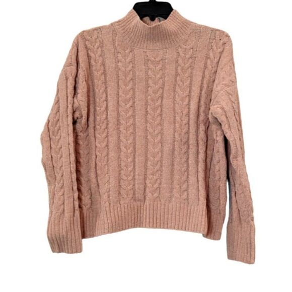 Hippie Rose Womens Size Medium Peach Long Sleeve Mock Neck Pullover Sweater - Picture 1 of 9